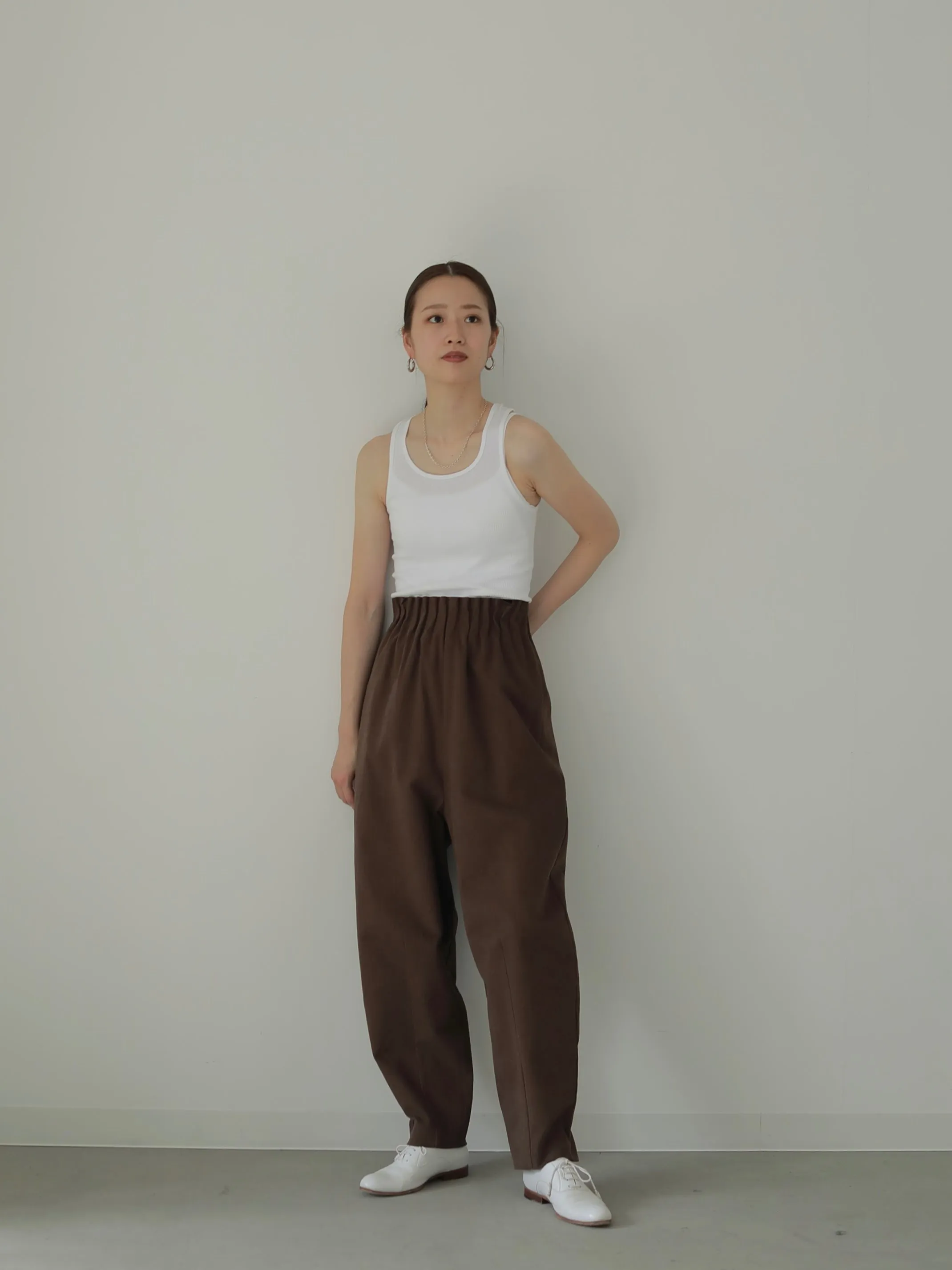 WAIST PLEATS COCOON PANTS