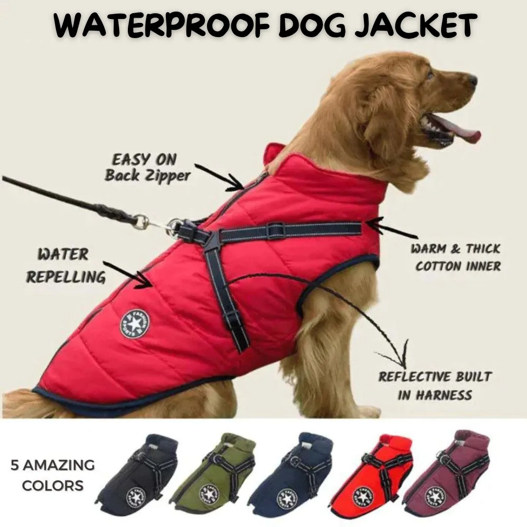 Waterproof Dog Raincoat with Harness