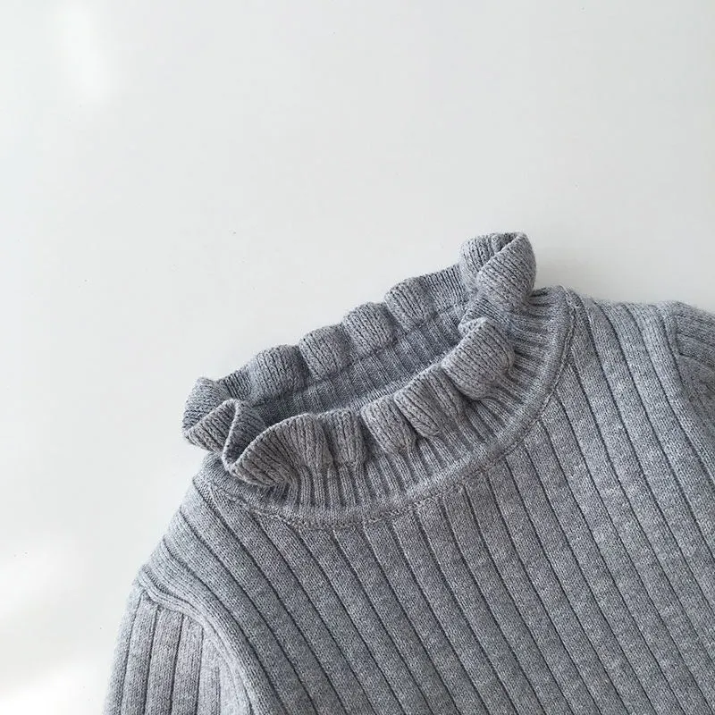 Winter baby plush sweater warm pullover top girls thickened knitted sweater baby bottoming shirt foreign style inside