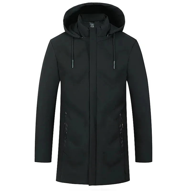 Winter Jacket Men Thicken Warm Men Parkas Hooded Long Coat Fleece Mens Jackets Outwear Windproof padded Down Parka Male