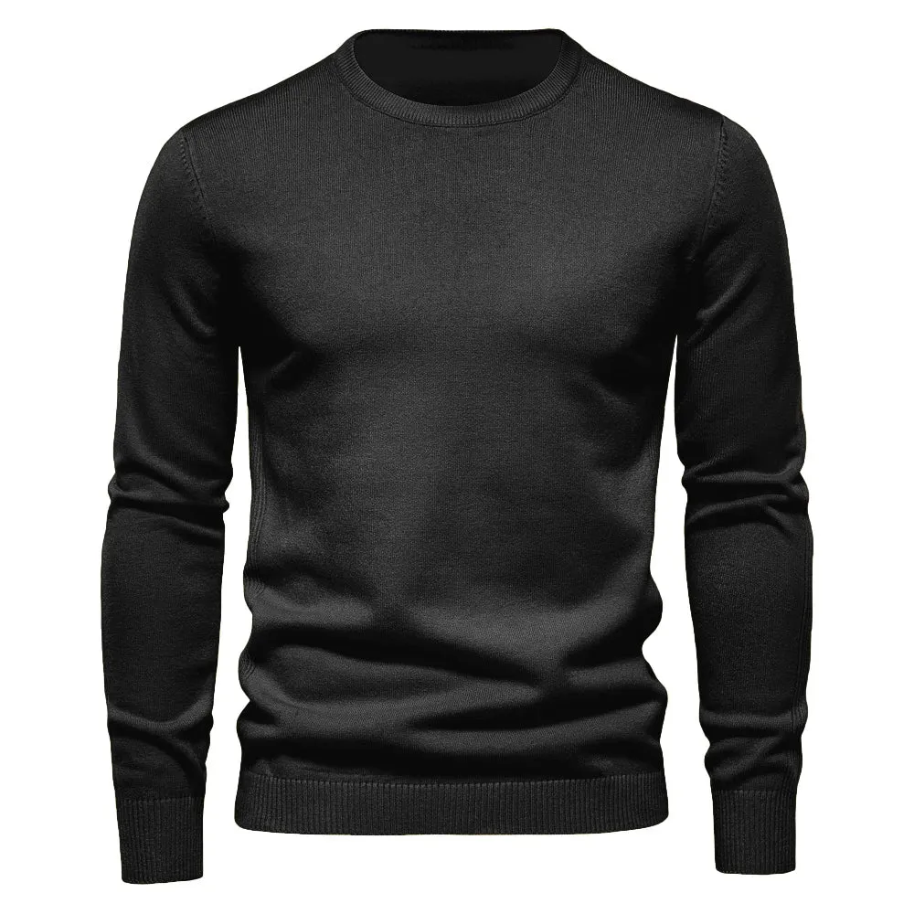 Winter Thickness Pullover Men O-neck Solid Color Long Sleeve Warm Slim Sweaters Men Men's Sweater Pull Male Clothing