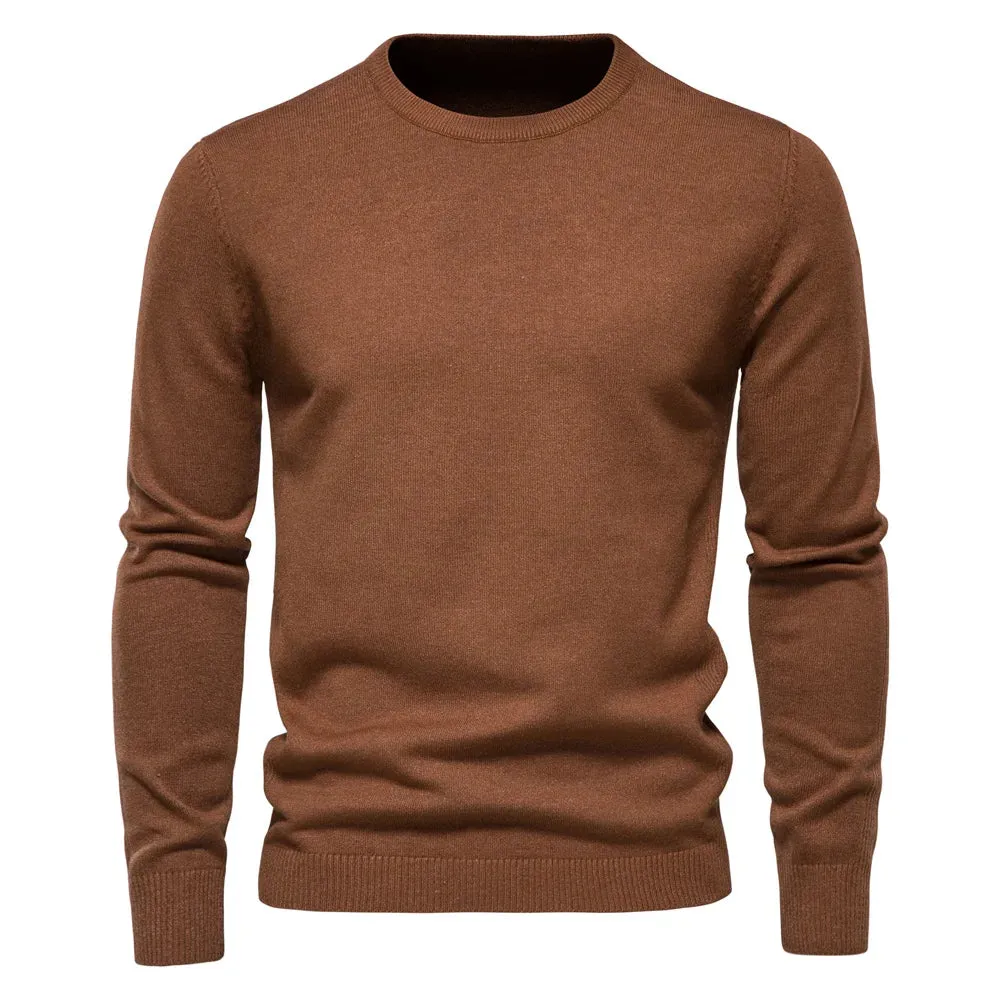 Winter Thickness Pullover Men O-neck Solid Color Long Sleeve Warm Slim Sweaters Men Men's Sweater Pull Male Clothing