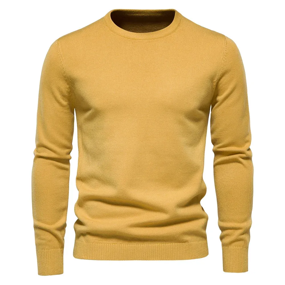 Winter Thickness Pullover Men O-neck Solid Color Long Sleeve Warm Slim Sweaters Men Men's Sweater Pull Male Clothing