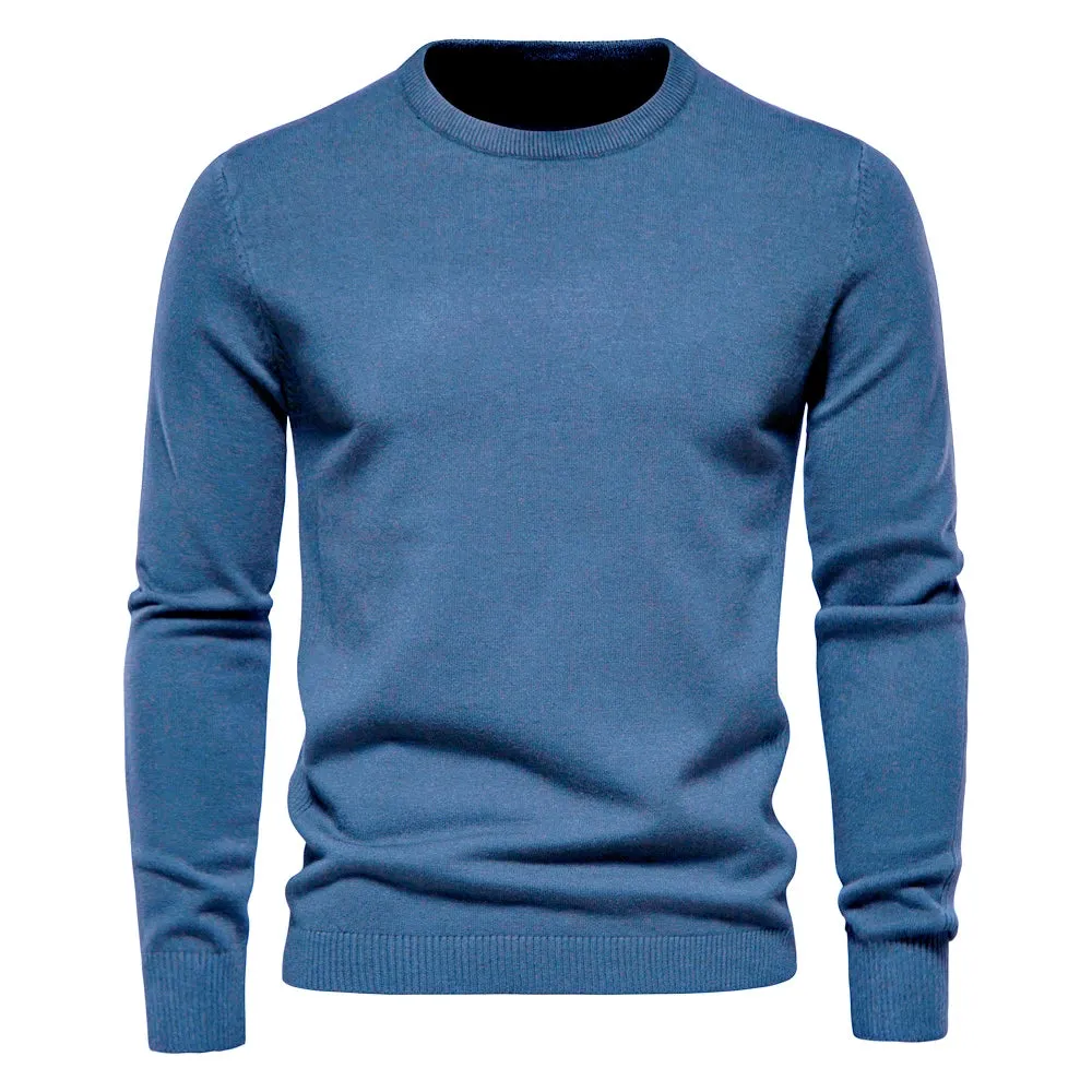 Winter Thickness Pullover Men O-neck Solid Color Long Sleeve Warm Slim Sweaters Men Men's Sweater Pull Male Clothing