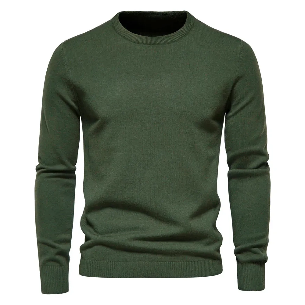 Winter Thickness Pullover Men O-neck Solid Color Long Sleeve Warm Slim Sweaters Men Men's Sweater Pull Male Clothing