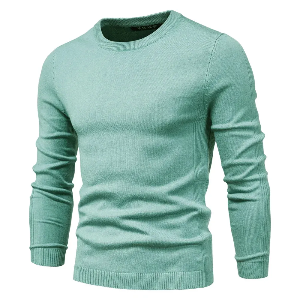 Winter Thickness Pullover Men O-neck Solid Color Long Sleeve Warm Slim Sweaters Men Men's Sweater Pull Male Clothing