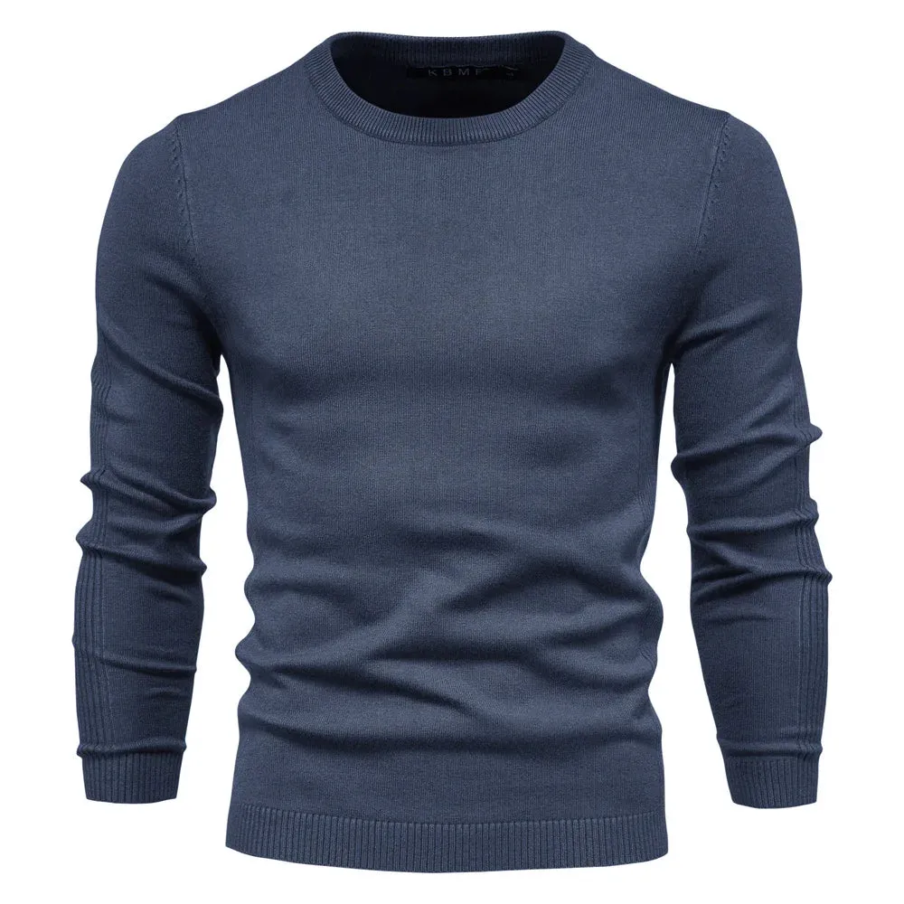 Winter Thickness Pullover Men O-neck Solid Color Long Sleeve Warm Slim Sweaters Men Men's Sweater Pull Male Clothing