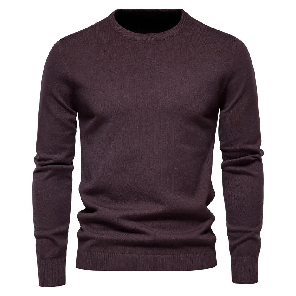 Winter Thickness Pullover Men O-neck Solid Color Long Sleeve Warm Slim Sweaters Men Men's Sweater Pull Male Clothing