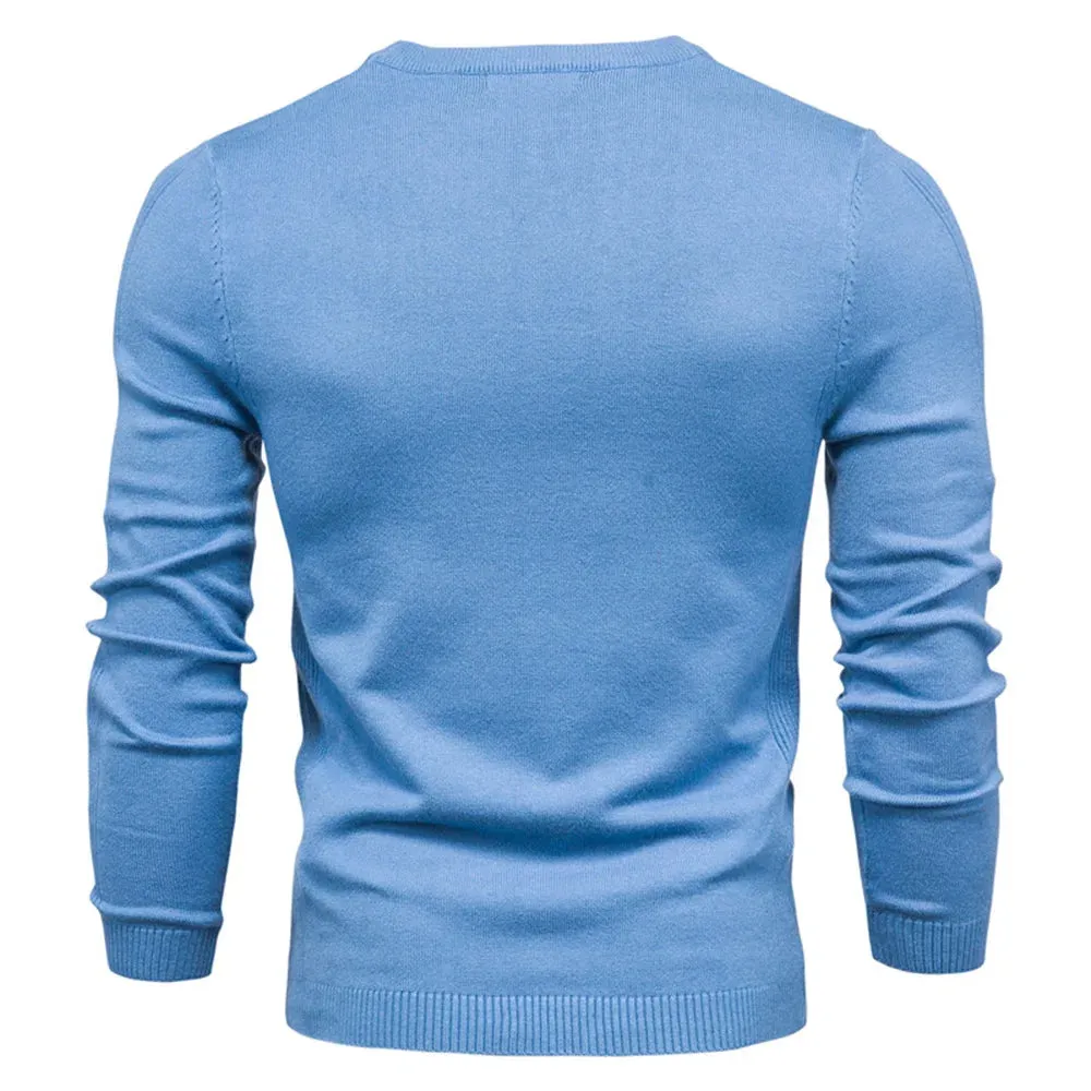 Winter Thickness Pullover Men O-neck Solid Color Long Sleeve Warm Slim Sweaters Men Men's Sweater Pull Male Clothing