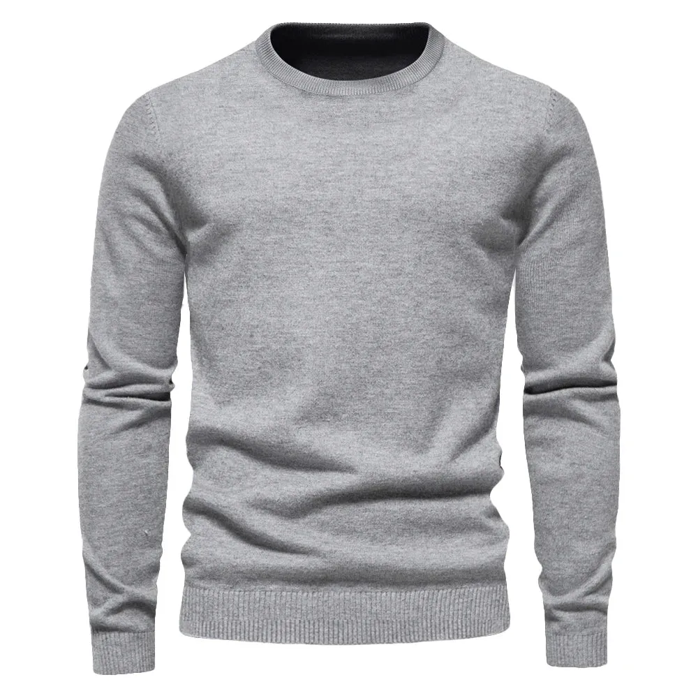 Winter Thickness Pullover Men O-neck Solid Color Long Sleeve Warm Slim Sweaters Men Men's Sweater Pull Male Clothing