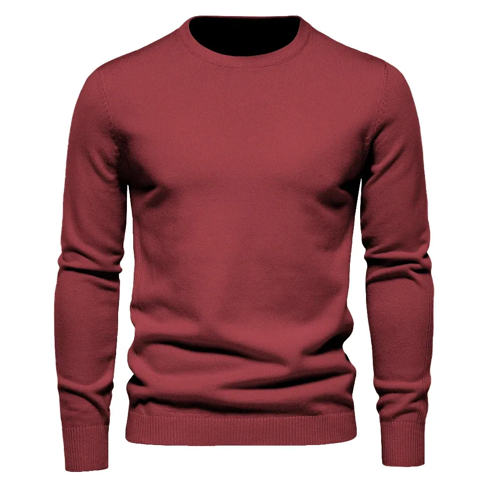 Winter Thickness Pullover Men O-neck Solid Color Long Sleeve Warm Slim Sweaters Men Men's Sweater Pull Male Clothing