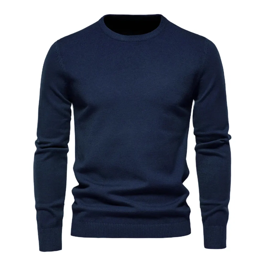 Winter Thickness Pullover Men O-neck Solid Color Long Sleeve Warm Slim Sweaters Men Men's Sweater Pull Male Clothing