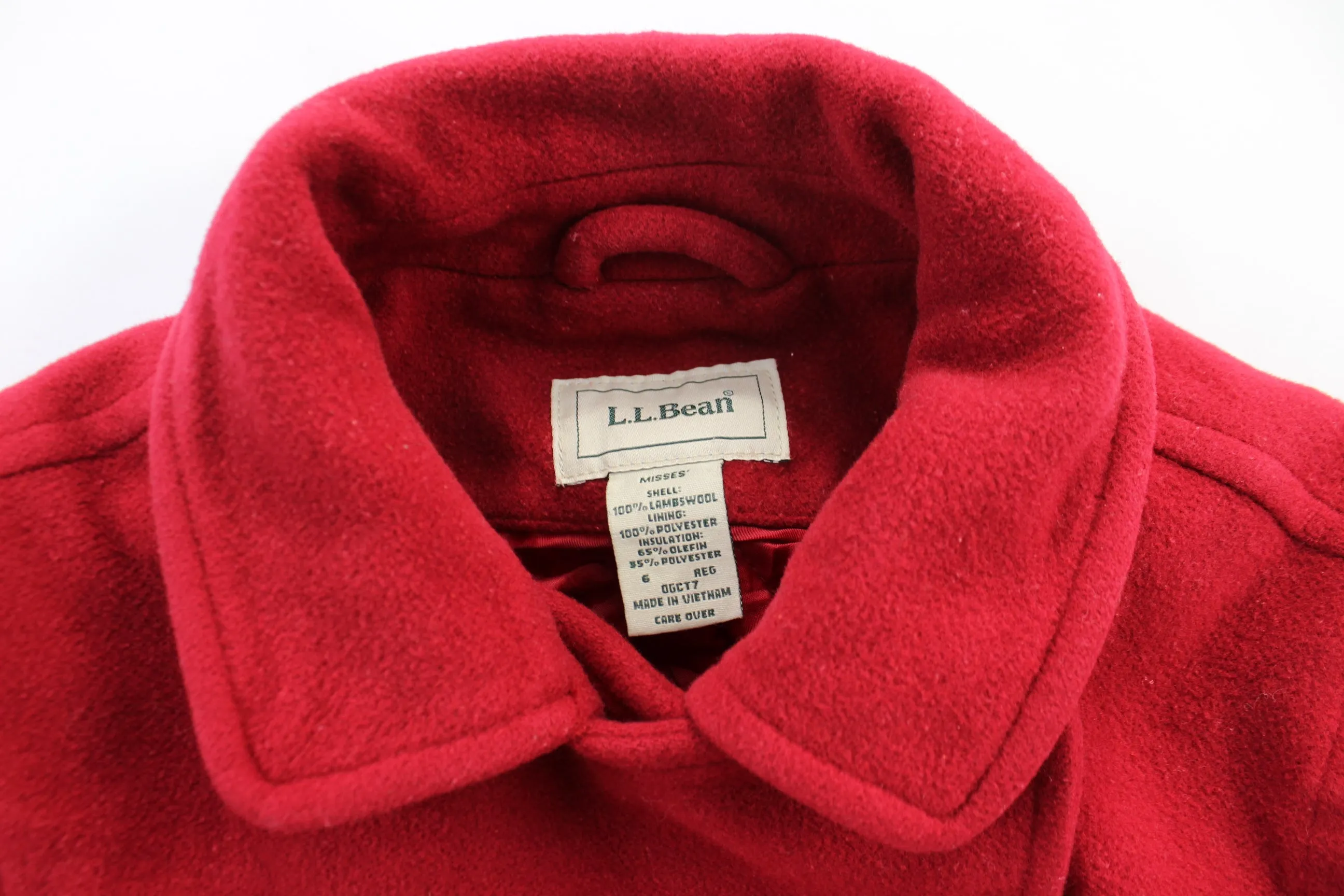 Women's L.L. Bean Red Wool Coat