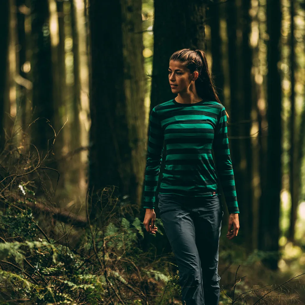 Womens Merino 180 Long Sleeve Crew (Forest/Green)