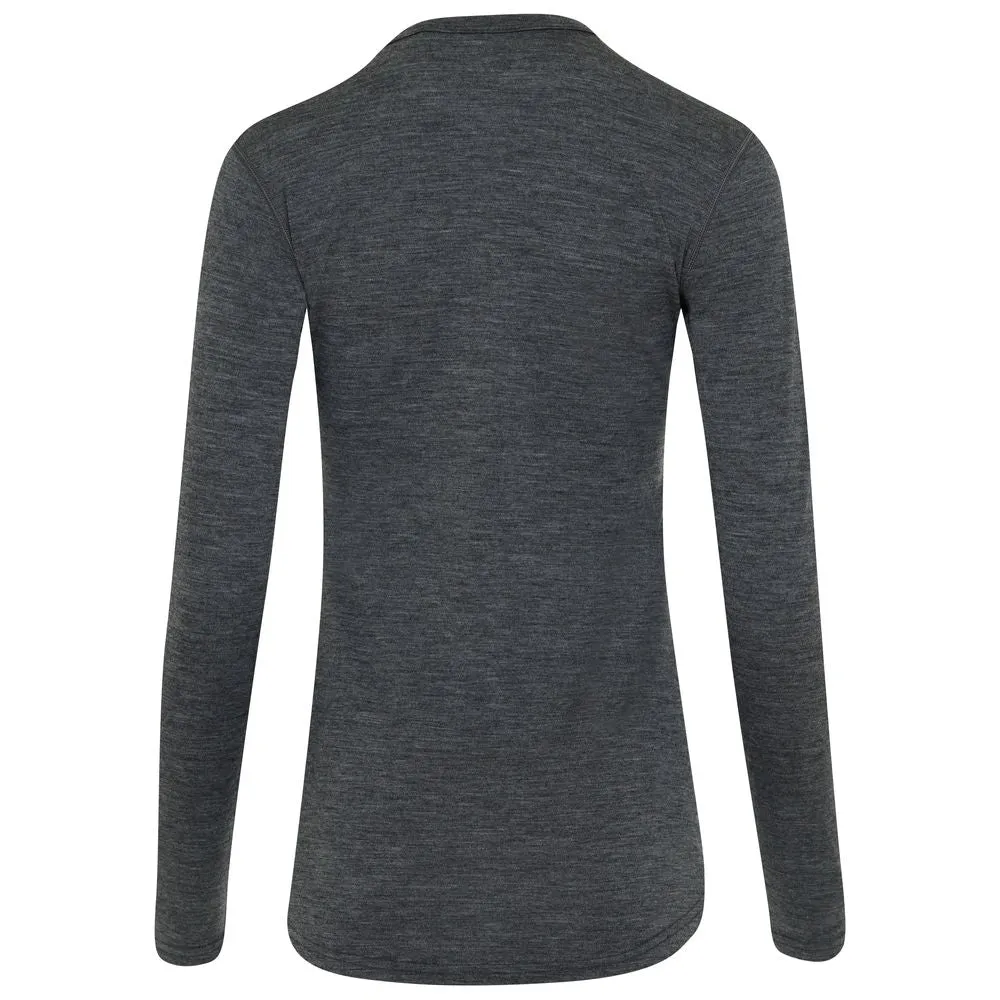 Womens Merino 180 Long Sleeve Crew (Smoke)