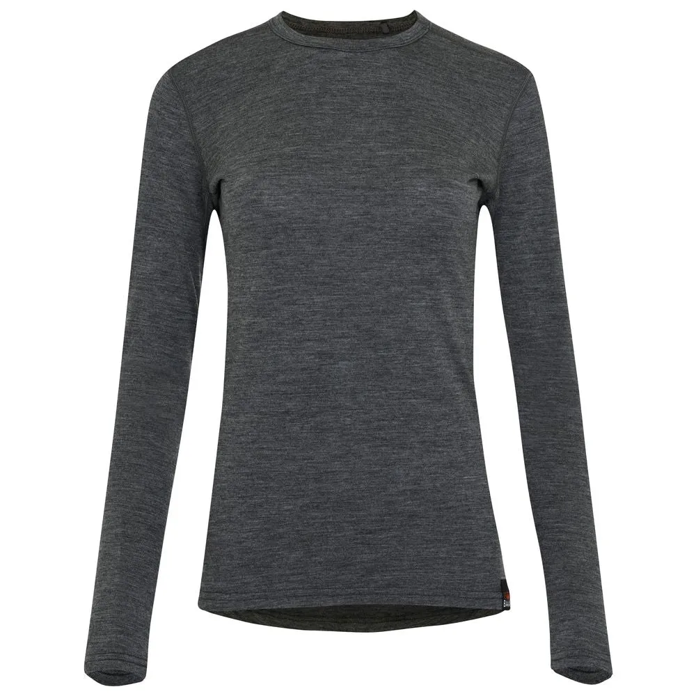 Womens Merino 180 Long Sleeve Crew (Smoke)