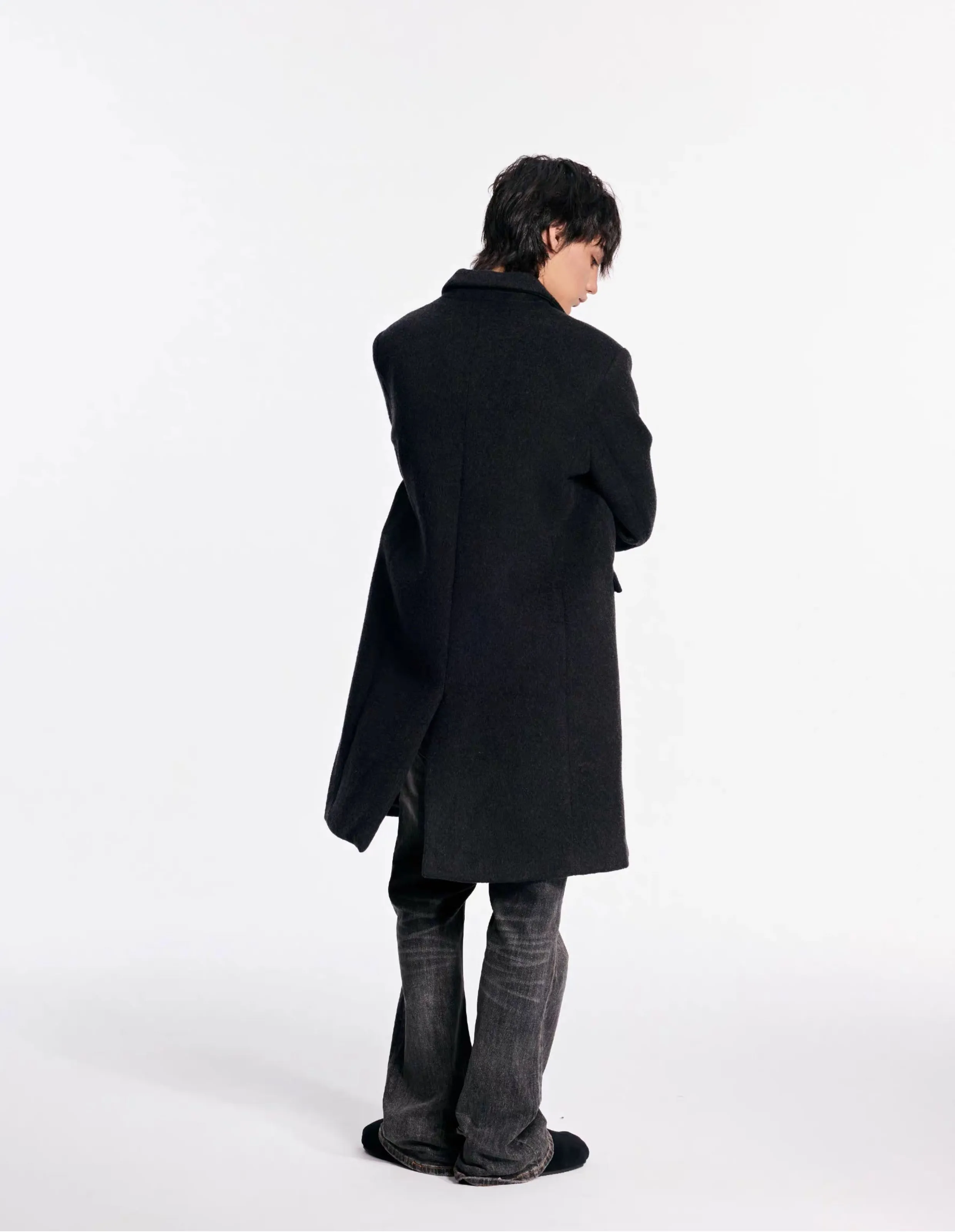 Wool & cashmere mid-length coat