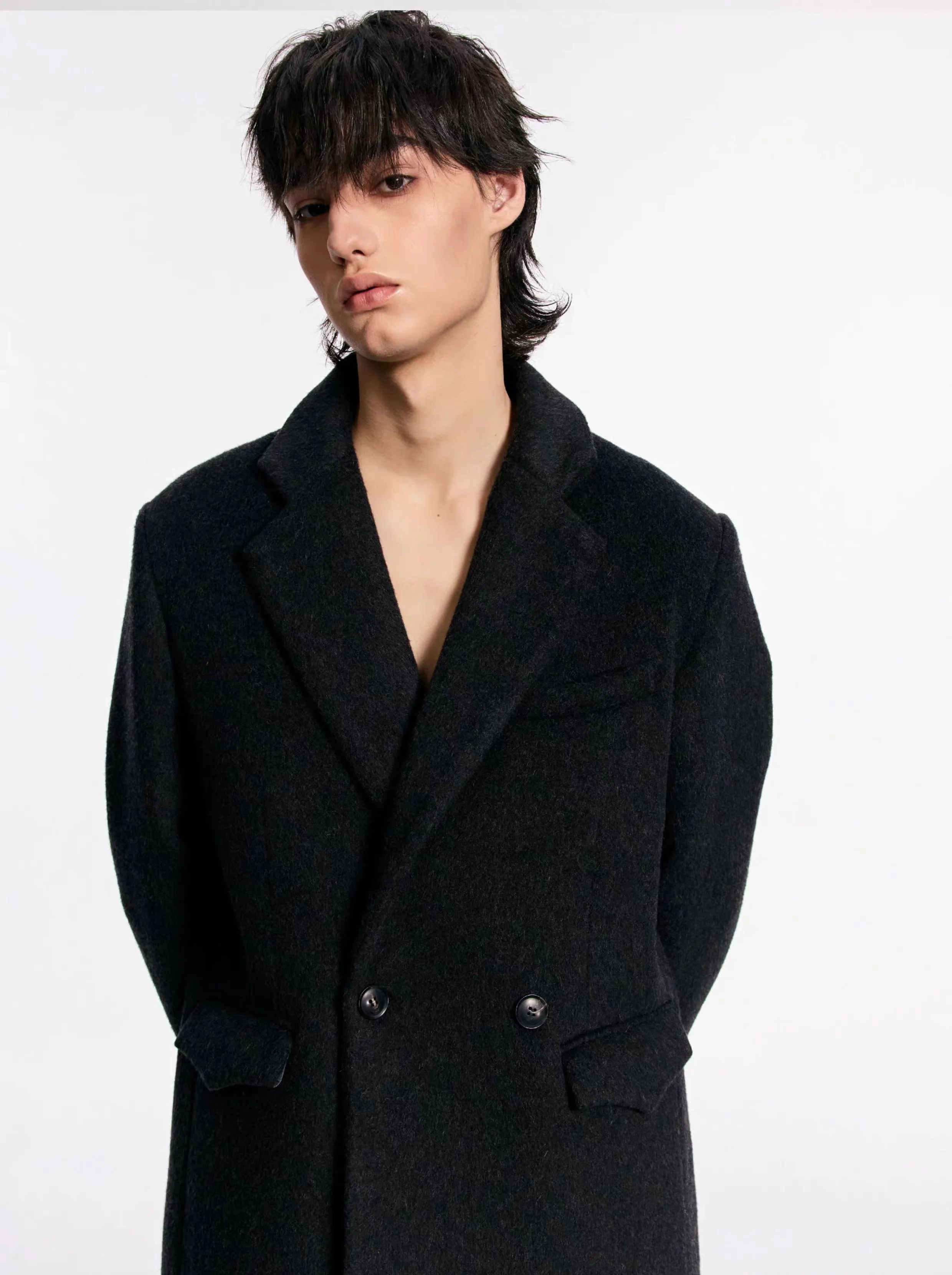 Wool & cashmere mid-length coat