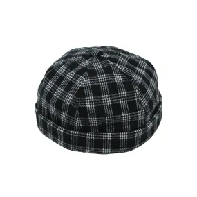 Wool Watch Cap Beanie Plaid Brimless Harbour Cuff Hat CT51166