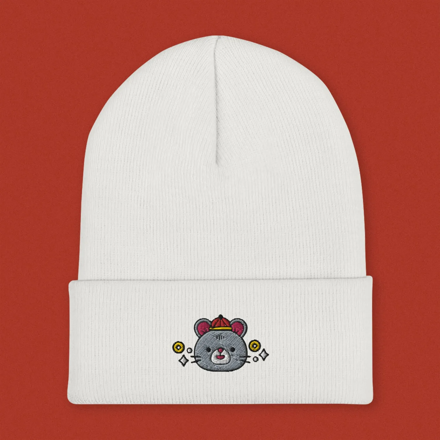 Year of the Rat Embroidered Beanie