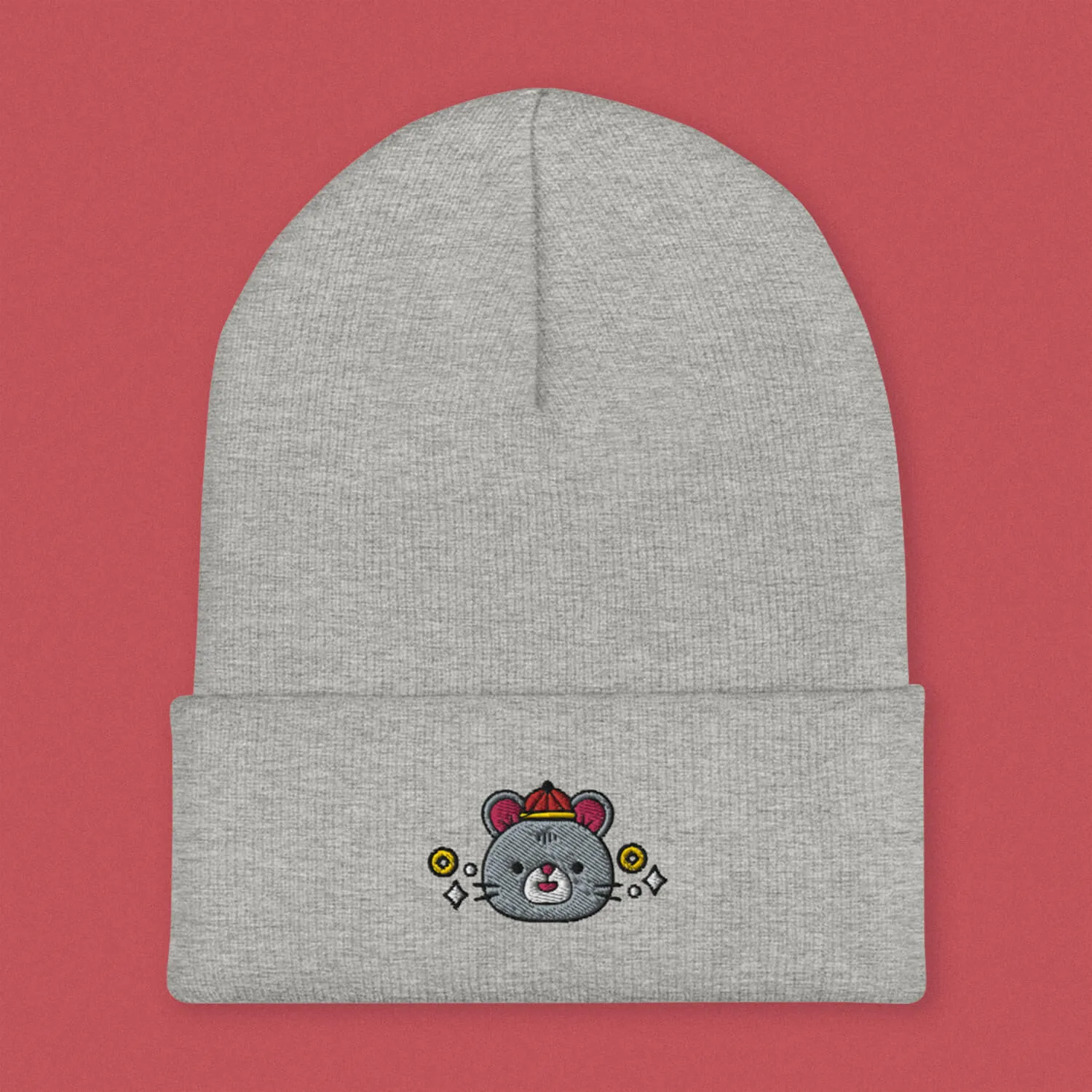 Year of the Rat Embroidered Beanie