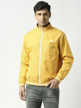 Yellow Bomber Jacket with White Trim